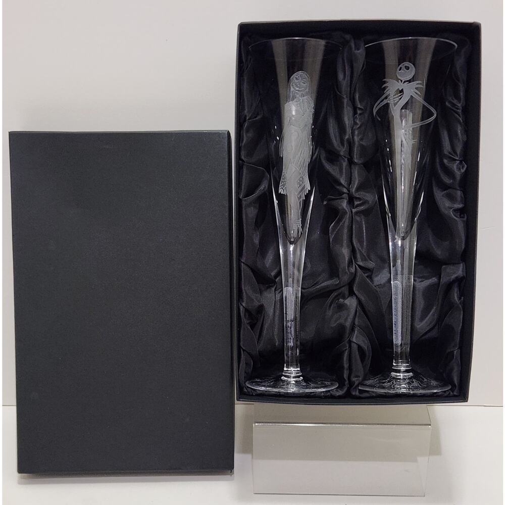 Disney Ingrid Bohemia Crystal Champaign Flute Set The Nightmare Before Christmas